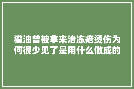 獾油曾被拿来治冻疮烫伤为何很少见了是用什么做成的