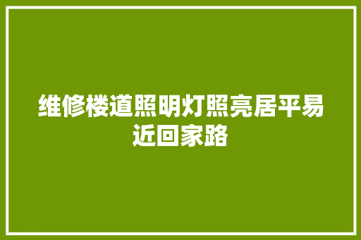 维修楼道照明灯照亮居平易近回家路