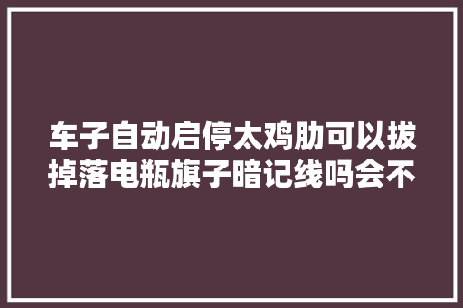 车子自动启停太鸡肋可以拔掉落电瓶旗子暗记线吗会不会伤车