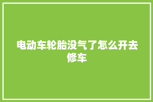 电动车轮胎没气了怎么开去修车