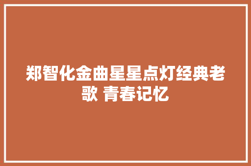 郑智化金曲星星点灯经典老歌 青春记忆 休闲娱乐