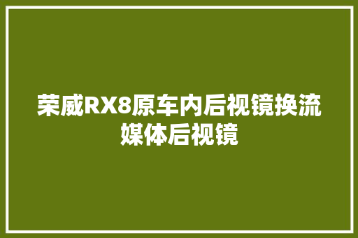 荣威RX8原车内后视镜换流媒体后视镜