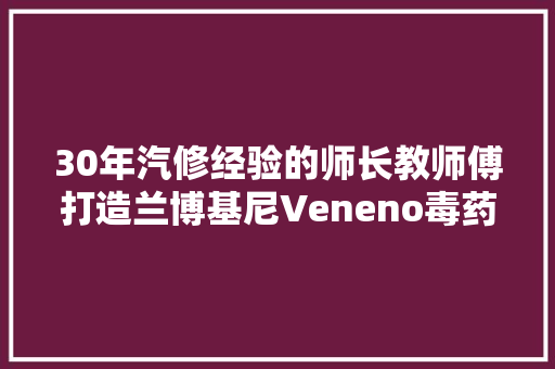 30年汽修经验的师长教师傅打造兰博基尼Veneno毒药 厂商惊呆了