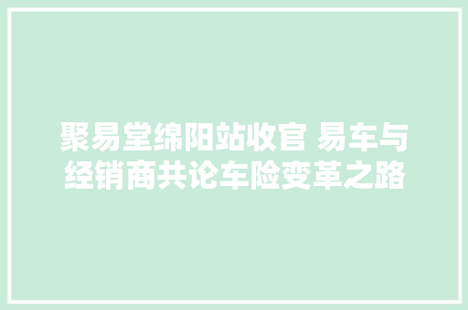 聚易堂绵阳站收官 易车与经销商共论车险变革之路