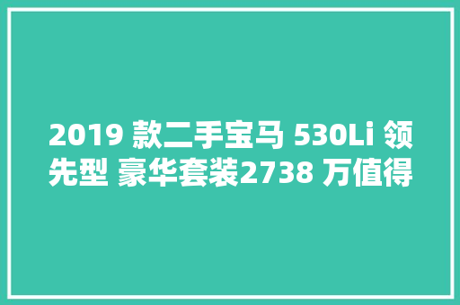 2019 款二手宝马 530Li 领先型 豪华套装2738 万值得买吗
