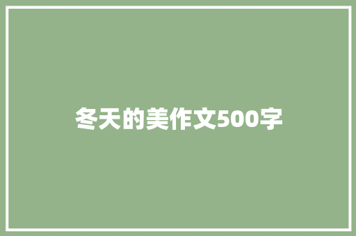 冬天的美作文500字
