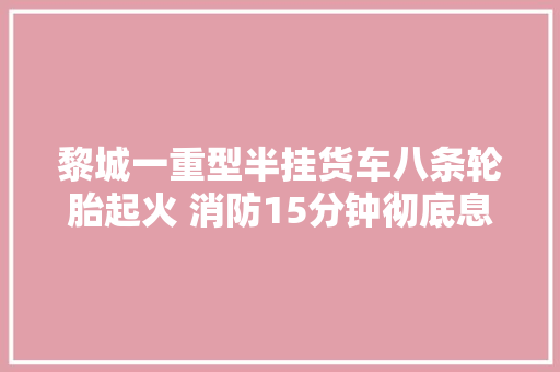 黎城一重型半挂货车八条轮胎起火 消防15分钟彻底息灭
