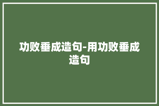 功败垂成造句-用功败垂成造句