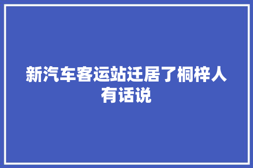 新汽车客运站迁居了桐梓人有话说