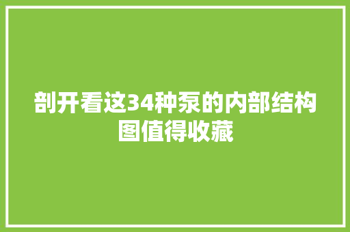 剖开看这34种泵的内部结构图值得收藏