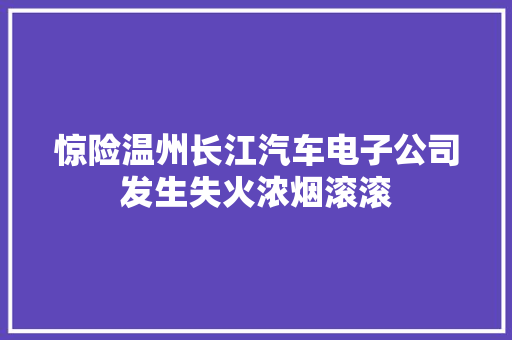 惊险温州长江汽车电子公司发生失火浓烟滚滚