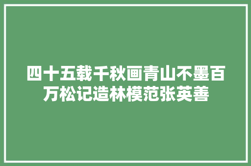 四十五载千秋画青山不墨百万松记造林模范张英善