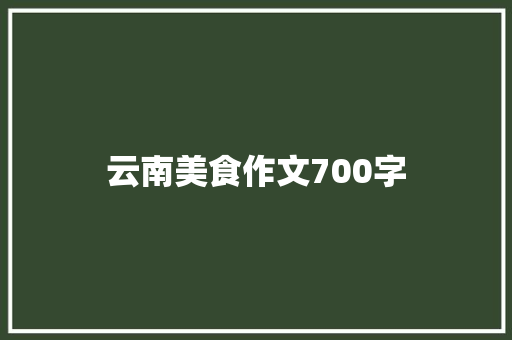 云南美食作文700字