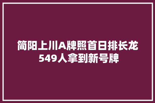 简阳上川A牌照首日排长龙 549人拿到新号牌