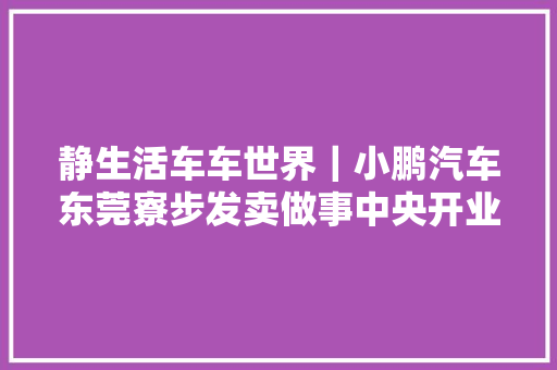 静生活车车世界｜小鹏汽车东莞寮步发卖做事中央开业P7鹏翼版已到店展示
