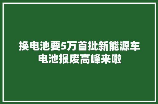 换电池要5万首批新能源车电池报废高峰来啦