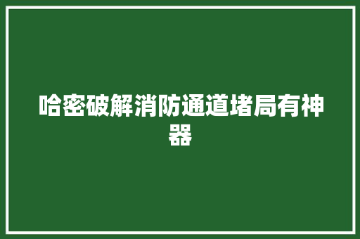 哈密破解消防通道堵局有神器
