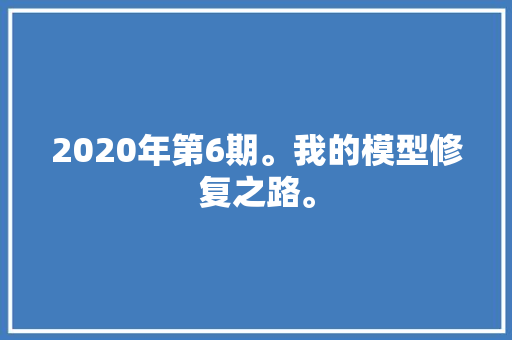 2020年第6期。我的模型修复之路。
