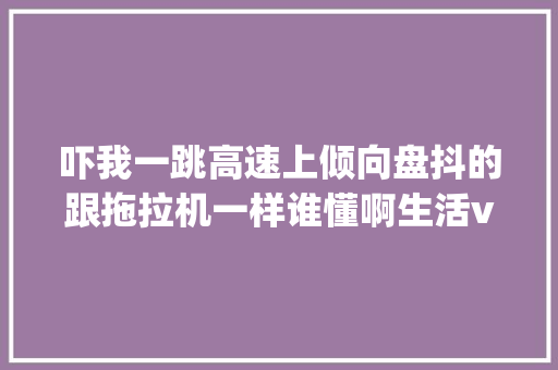 吓我一跳高速上倾向盘抖的跟拖拉机一样谁懂啊生活vlog