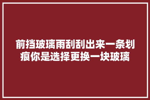 前挡玻璃雨刮刮出来一条划痕你是选择更换一块玻璃