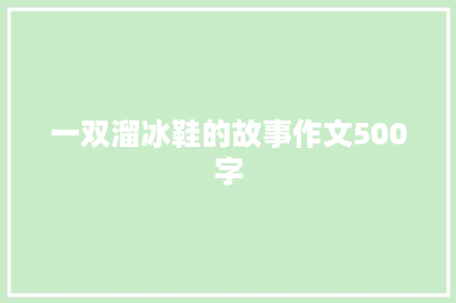 一双溜冰鞋的故事作文500字