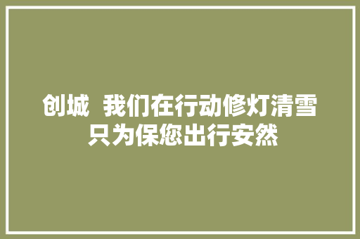 创城  我们在行动修灯清雪 只为保您出行安然