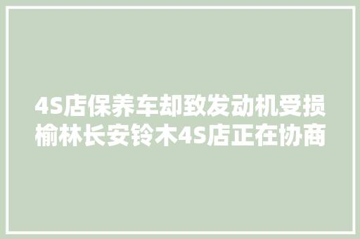 4S店保养车却致发动机受损榆林长安铃木4S店正在协商处理