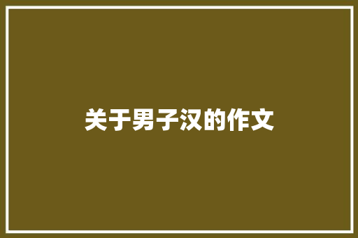 关于男子汉的作文