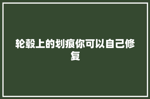 轮毂上的划痕你可以自己修复