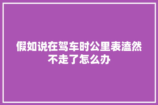 假如说在驾车时公里表溘然不走了怎么办
