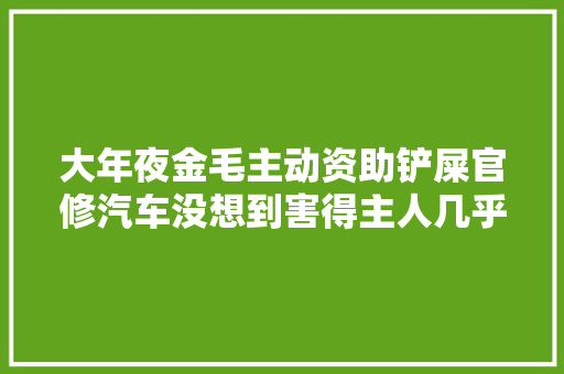 大年夜金毛主动资助铲屎官修汽车没想到害得主人几乎被车给吞掉落