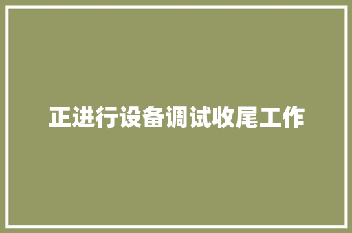 正进行设备调试收尾工作