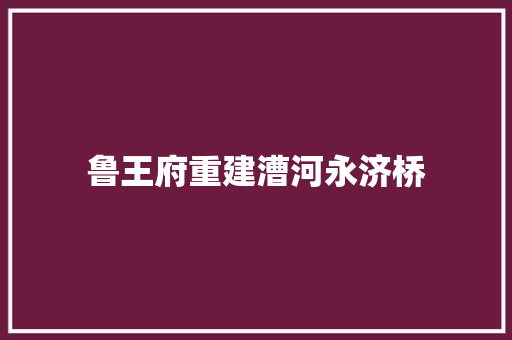 鲁王府重建漕河永济桥