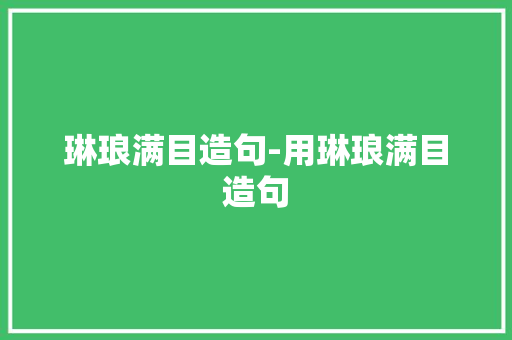 琳琅满目造句-用琳琅满目造句