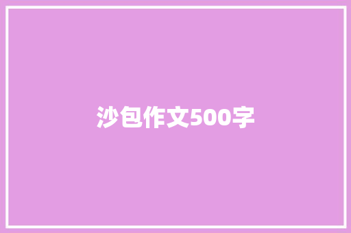沙包作文500字