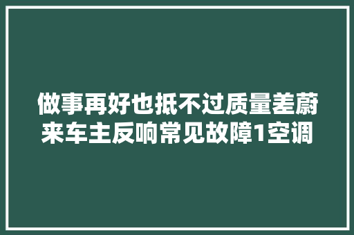 做事再好也抵不过质量差蔚来车主反响常见故障1空调不制冷