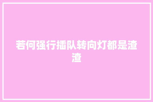 若何强行插队转向灯都是渣渣