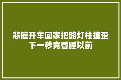 悲催开车回家把路灯柱撞歪下一秒竟昏睡以前