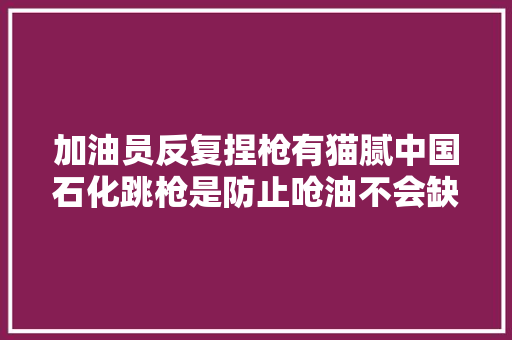 加油员反复捏枪有猫腻中国石化跳枪是防止呛油不会缺斤短两