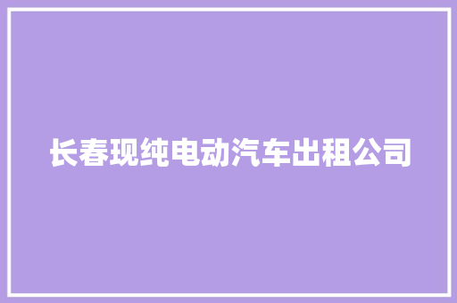 长春现纯电动汽车出租公司