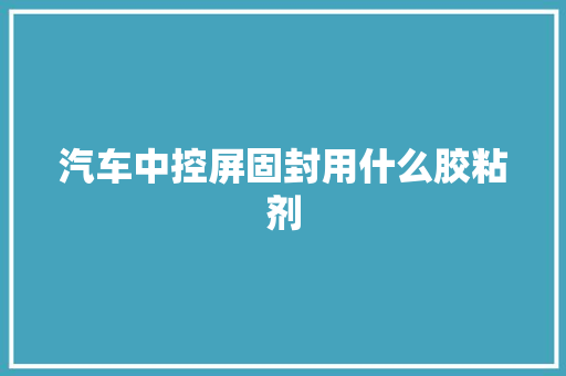 汽车中控屏固封用什么胶粘剂