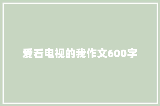 爱看电视的我作文600字