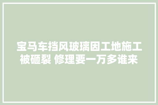 宝马车挡风玻璃因工地施工被砸裂 修理要一万多谁来赔