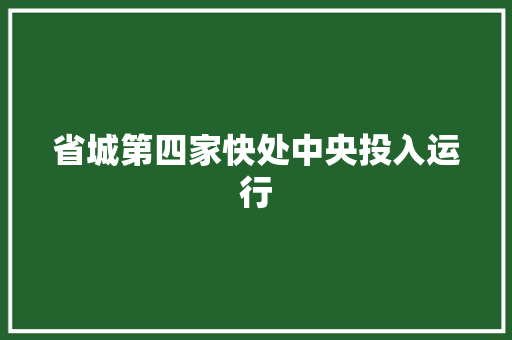 省城第四家快处中央投入运行