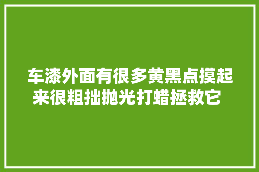 车漆外面有很多黄黑点摸起来很粗拙抛光打蜡拯救它 打蜡