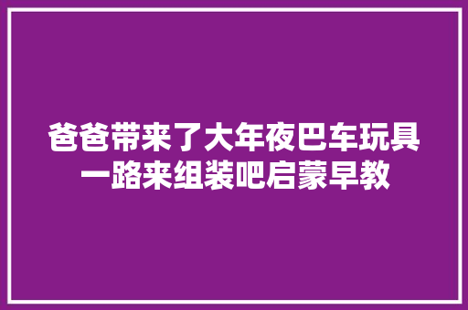 爸爸带来了大年夜巴车玩具一路来组装吧启蒙早教