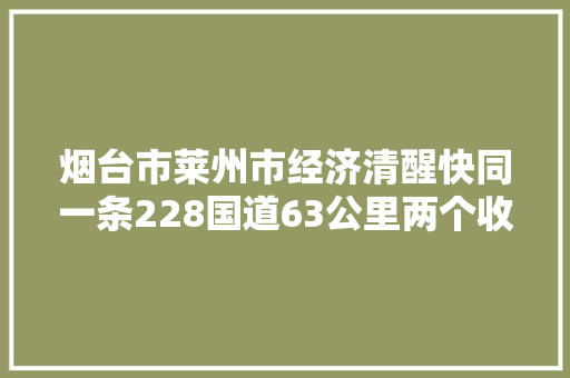 烟台市莱州市经济清醒快同一条228国道63公里两个收费站