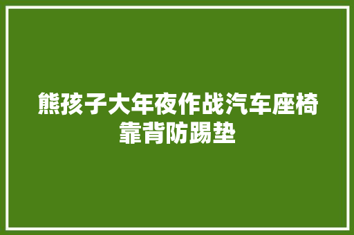 熊孩子大年夜作战汽车座椅靠背防踢垫