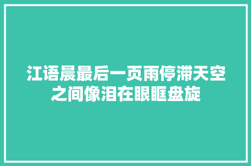 江语晨最后一页雨停滞天空之间像泪在眼眶盘旋
