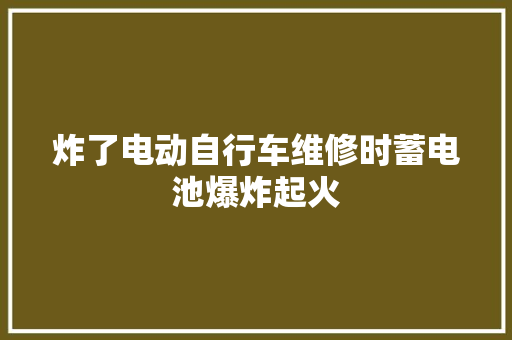 炸了电动自行车维修时蓄电池爆炸起火
